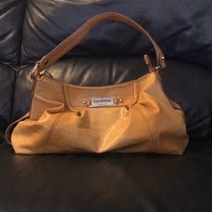 NINE WEST Faux Crocodile Textured Satchel Bag